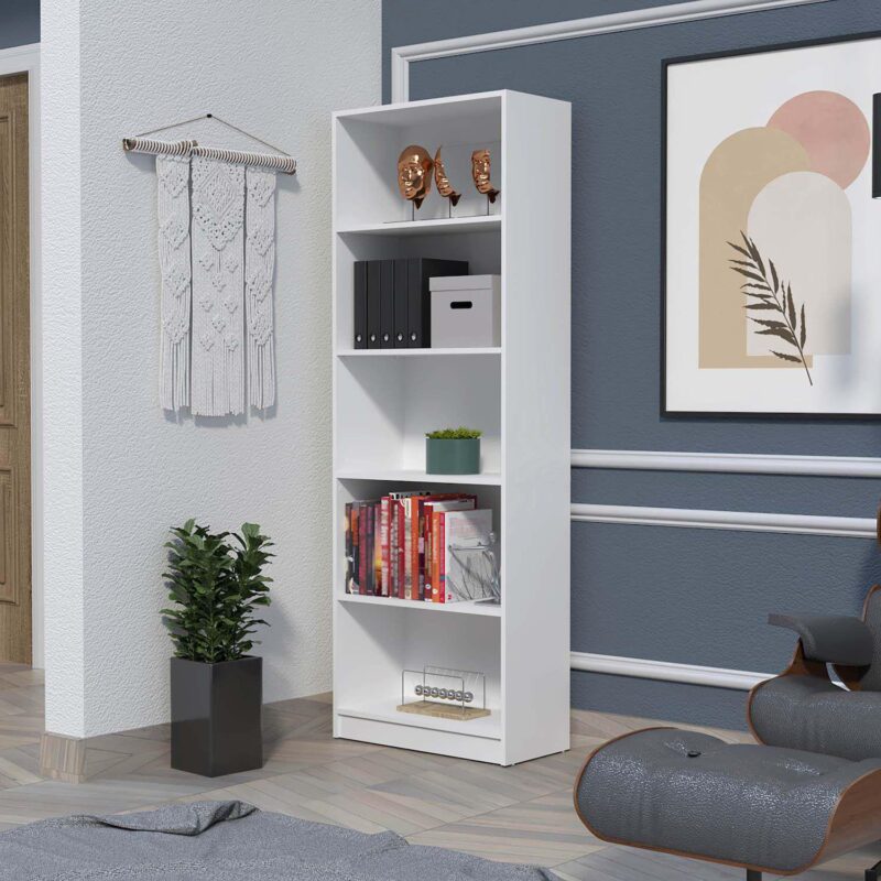 Sutton 4 Shelves Bookcase With Modern Storage Shelves - Image 2