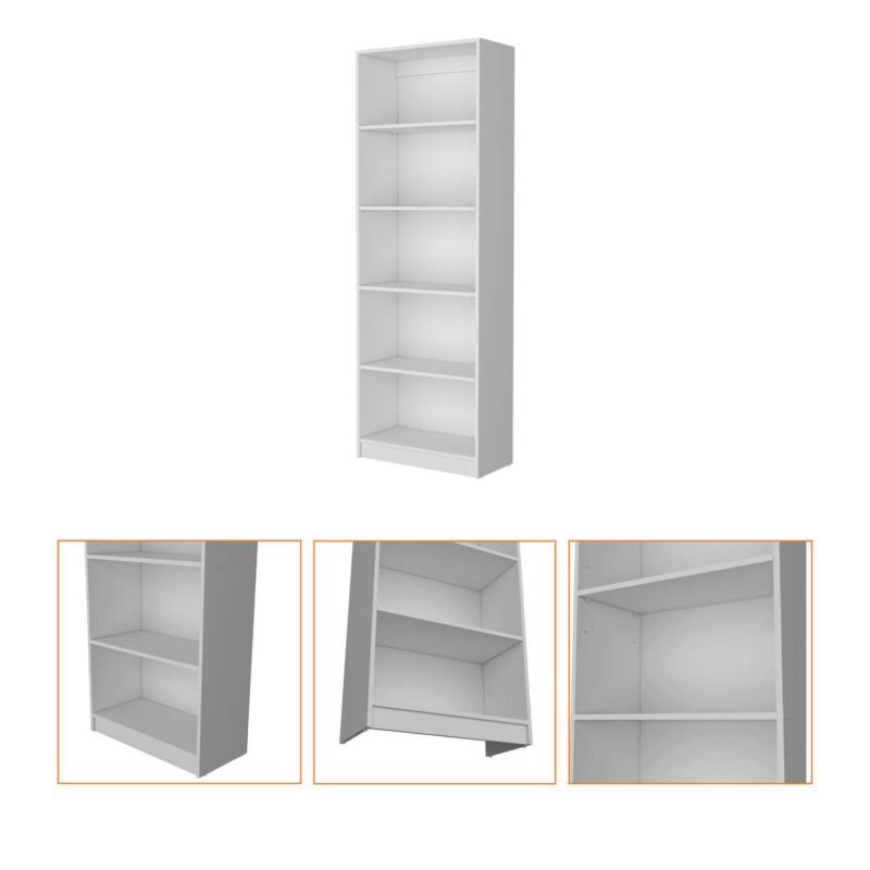 Sutton 4 Shelves Bookcase With Modern Storage Shelves - Image 4