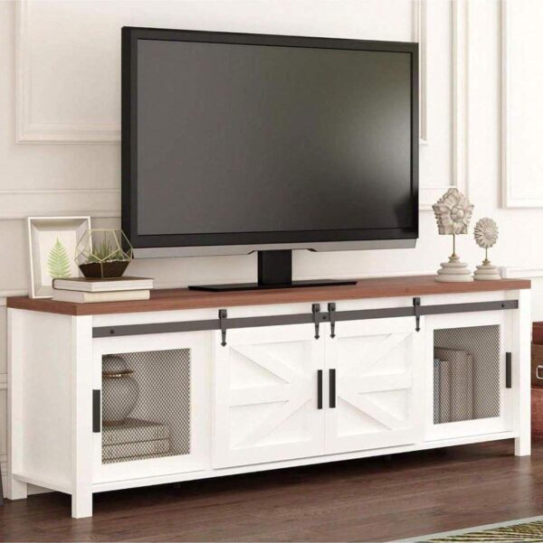 TV Stand For 55/60/65-Inch - Wood Rustic TV Media Console Storage Cabinet