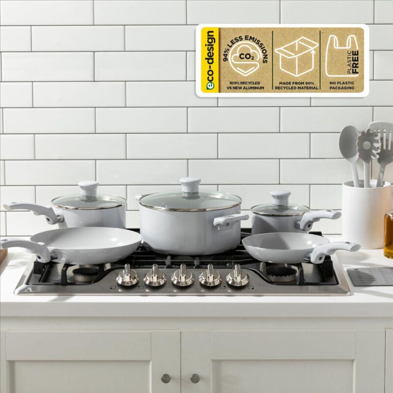 T-Fal Essentials 12-Piece Non-Stick Ceramic Pots and Pans Cookware Set - Image 9