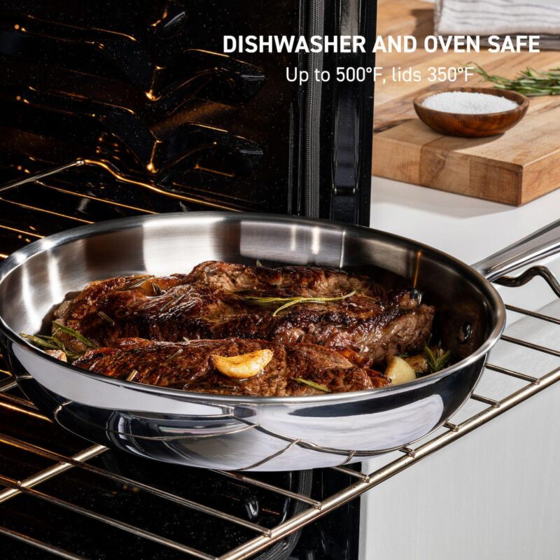 T-Fal Pro Tri-Ply Stainless Steel 3-qt. Saute Pan with Lid - Image 5