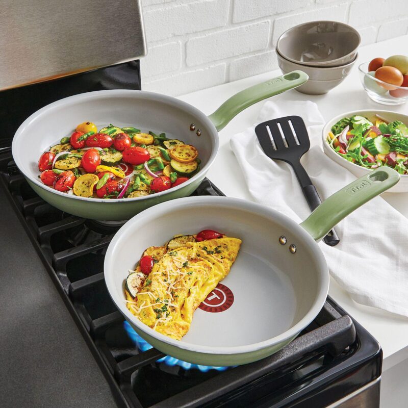 T-Fal Recycled Aluminum Ceramic 12-pc. Nonstick Cookware Set - Image 6