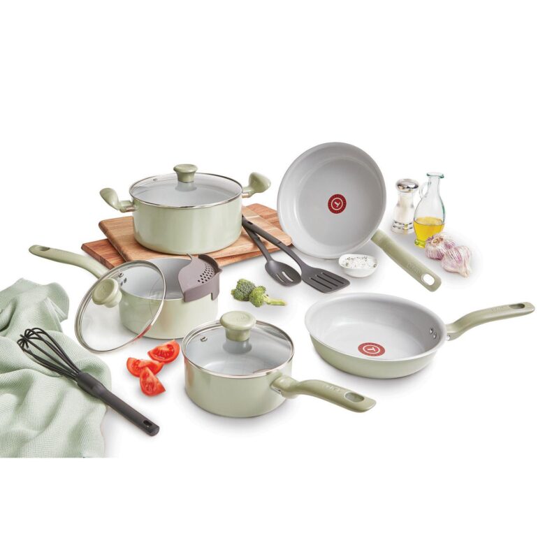 T-Fal Recycled Aluminum Ceramic 12-pc. Nonstick Cookware Set - Image 3