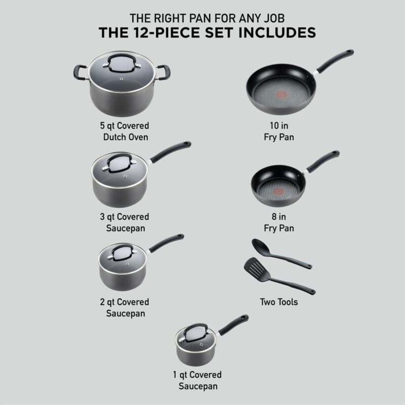 T-Fal ULTIMATE 12-pc. Hard Anodized Titanium Cookware Set - Image 2
