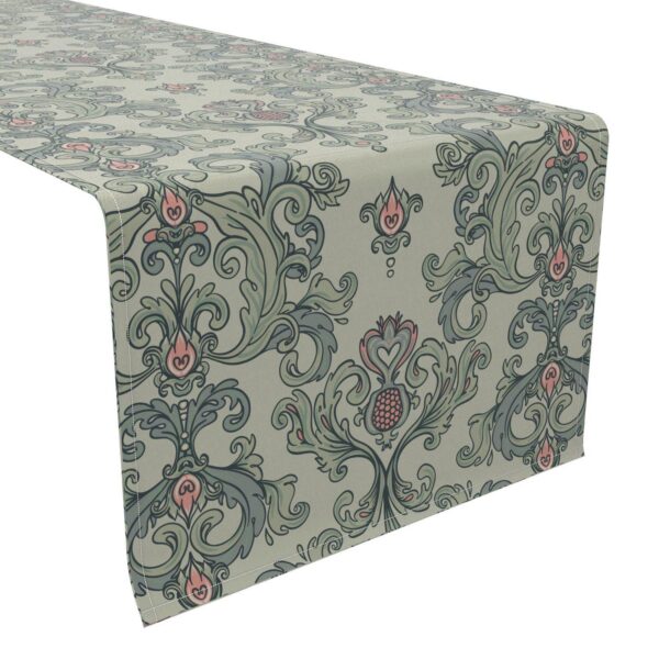 Table Runner, 100% Cotton, 16x108 , Floral 11