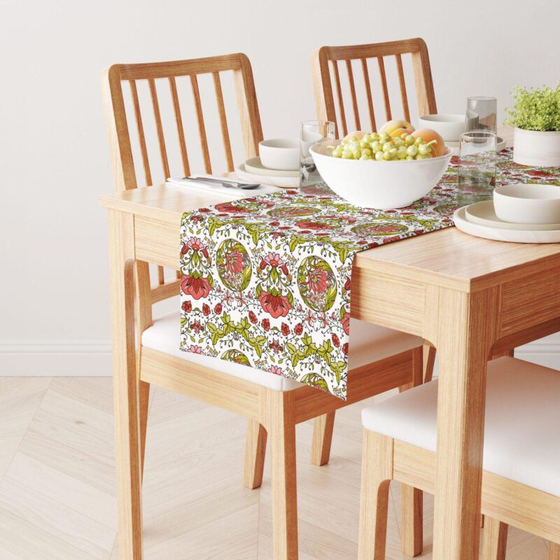 Table Runner, 100% Cotton, 16x108 , Floral 3 - Image 2