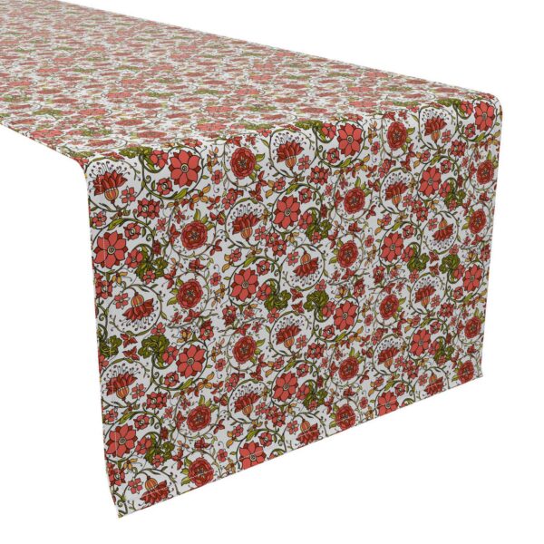 Table Runner, 100% Cotton, 16x108 , Floral 28