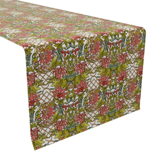 Table Runner, 100% Cotton, 16x108 , Floral 22