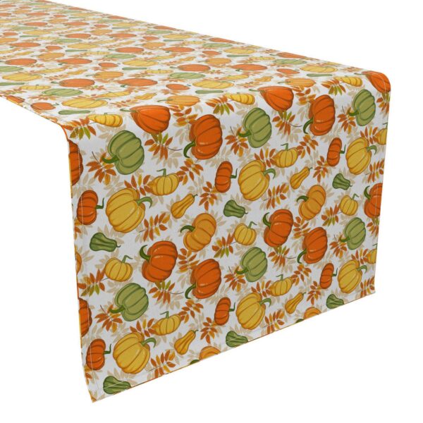 Table Runner, 100% Cotton, 16x108 , Bold Autumn Pumpkins