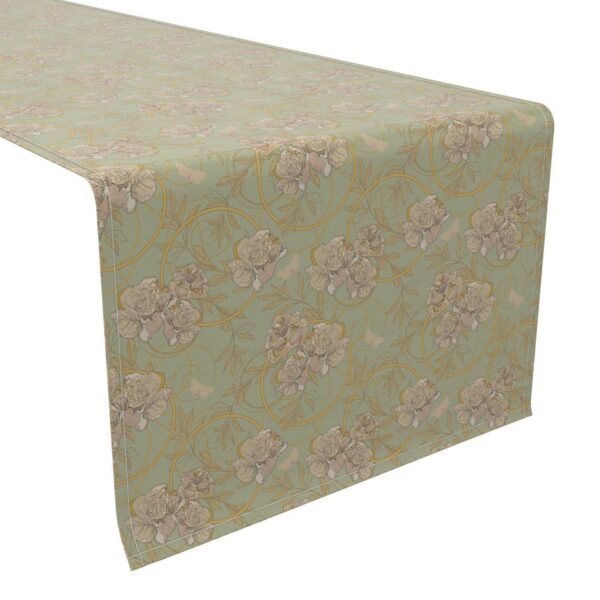 Table Runner, 100% Cotton, 16x108 , Floral 136