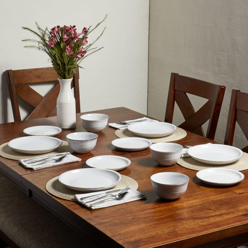 Tabletops Gallery White Farmhouse 12-pc. Dinnerware Set - Image 2