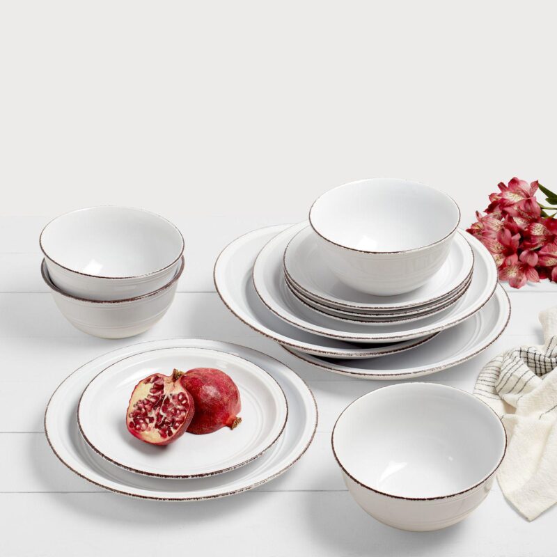 Tabletops Gallery White Farmhouse 12-pc. Dinnerware Set - Image 7