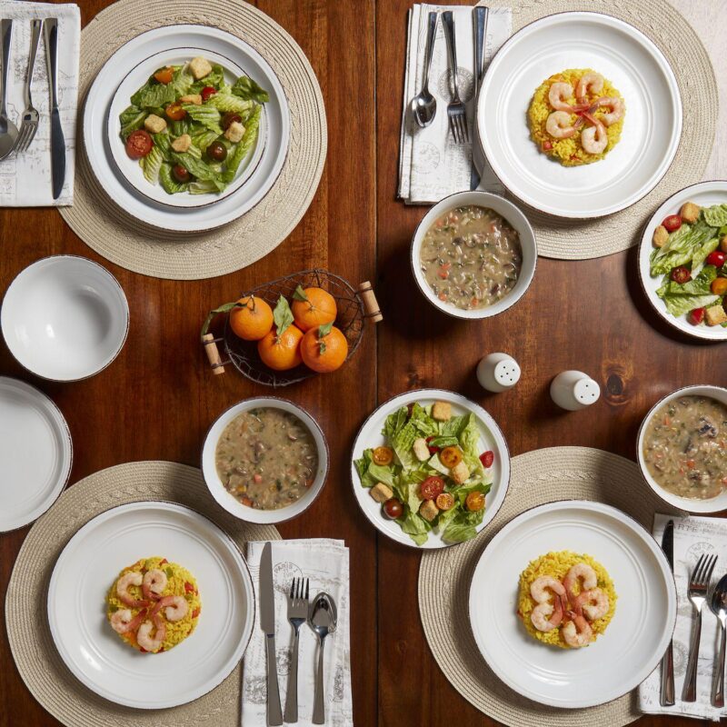 Tabletops Gallery White Farmhouse 12-pc. Dinnerware Set - Image 11