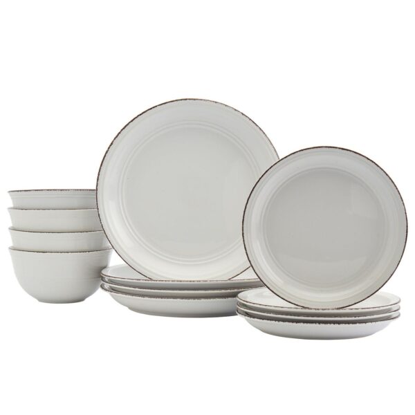 Tabletops Gallery White Farmhouse 12-pc. Dinnerware Set