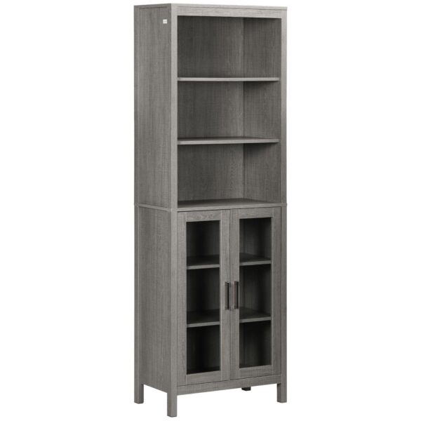 Tall Bathroom Storage Cabinet, Linen Tower With Adjustable Shelves, White