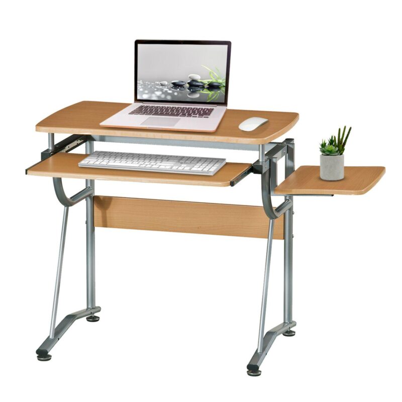 Techni Mobili Compact Computer Desk with Side Shelf and Keyboard Panel - Image 7