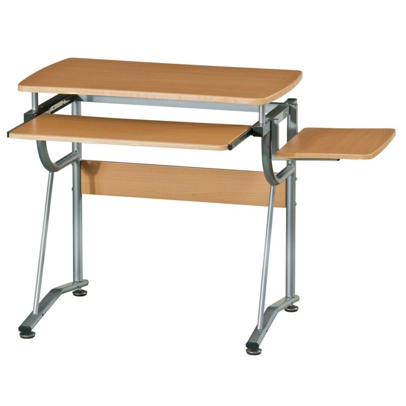 Techni Mobili Compact Computer Desk with Side Shelf and Keyboard Panel - Image 4