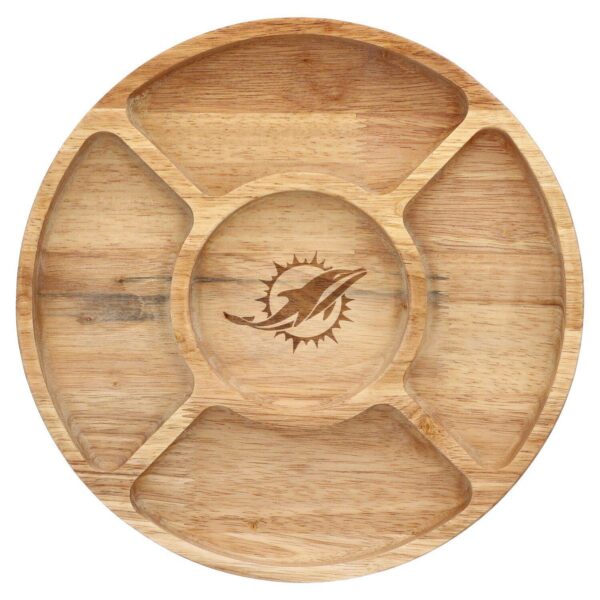 The Memory Company Miami Dolphins Wood Chip and Dip Serving Tray