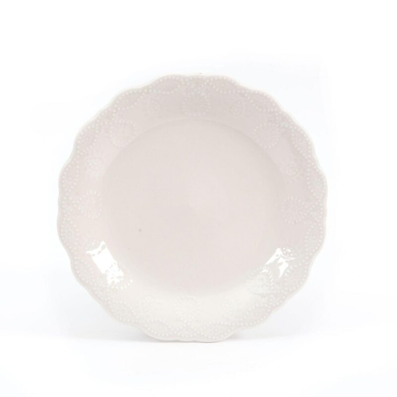The Pioneer Woman Cowgirl Lace 12-Piece Dinnerware Set, Linen - Image 2