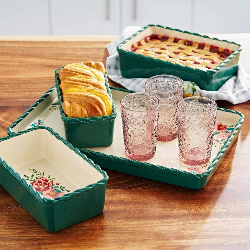 The Pioneer Woman Merry Meadow 4-Piece Nesting Ceramic Bakeware Set - Image 2
