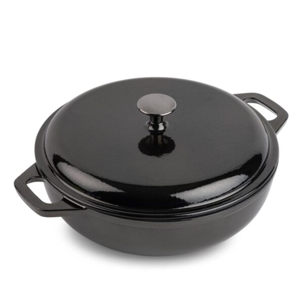 Thyme and Table 5.2 QT Enameled Cast Iron Braiser, Black