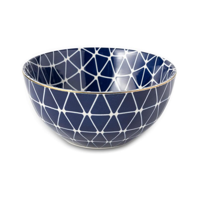 Thyme and Table Blue and White Calypso Collection, 12-Piece Stoneware Dinnerware Set - Image 9