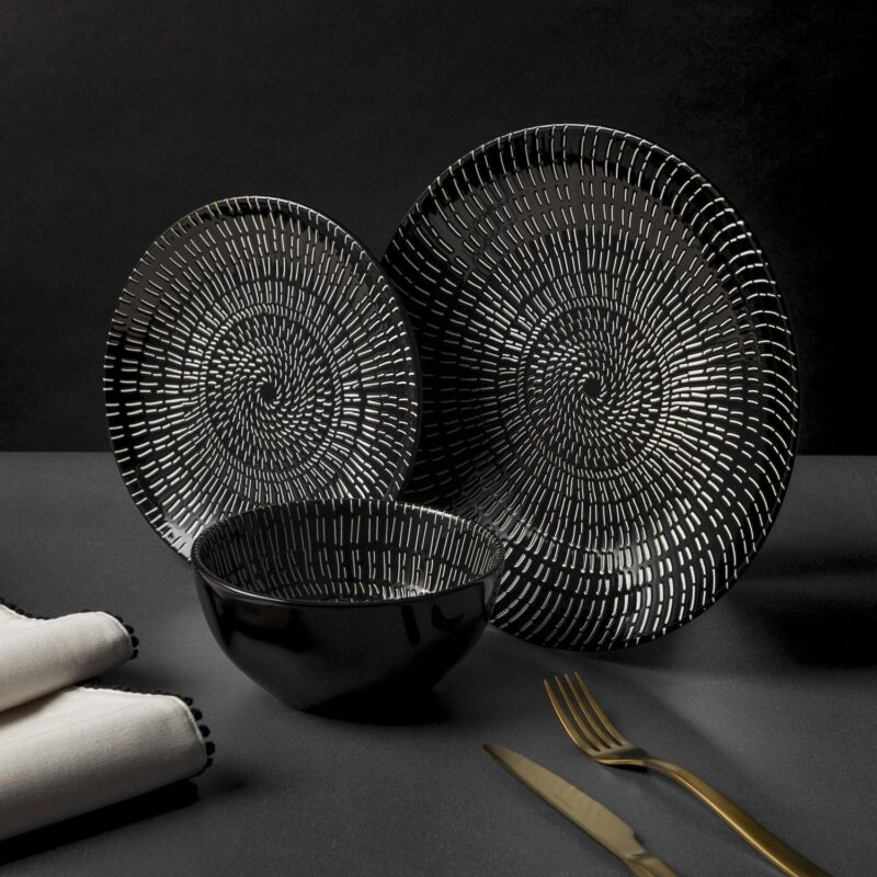 Thyme and Table, Maddox Collection, 12-Piece Stoneware Dinnerware Set - Image 9