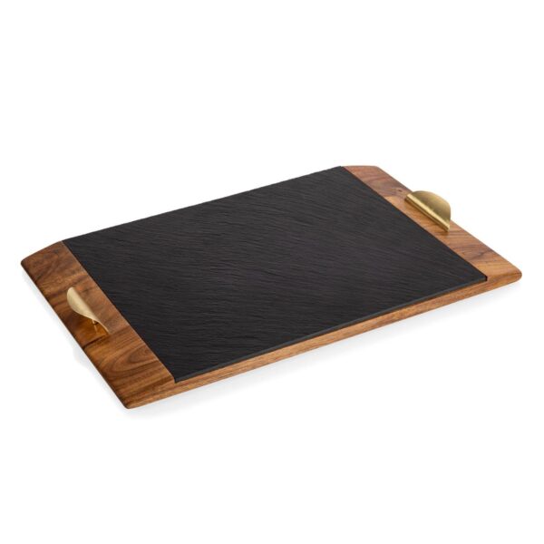 Toscana Covina Acacia and Slate Serving Tray