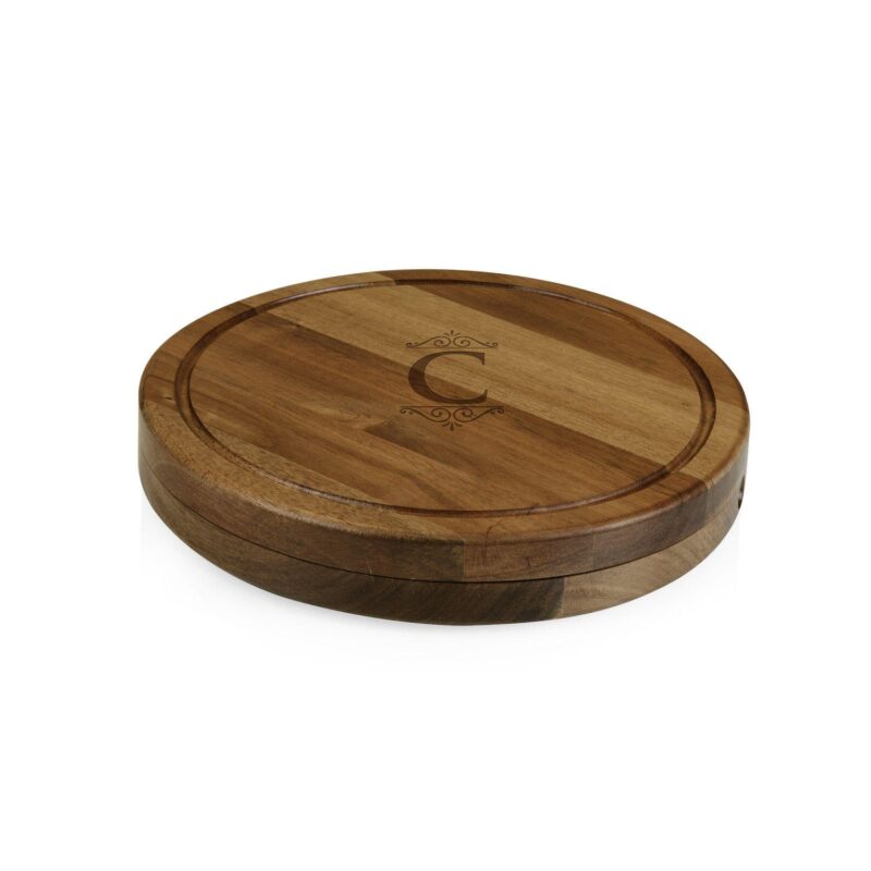 Toscana Monogram Acacia Circo Cheese Cutting Board and Tools Set - Image 3