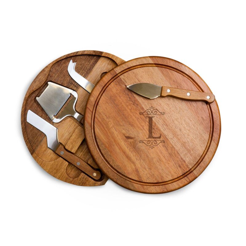 Toscana Monogram Acacia Circo Cheese Cutting Board and Tools Set - Image 27