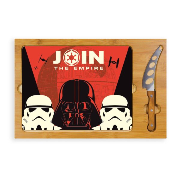 Toscana Star Wars Empire Icon Glass Top Cutting Board and Knife Set