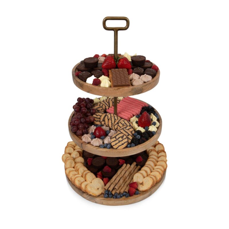 Toscana Tapas 3-Tier Mango Wood Serving Tray - Image 5