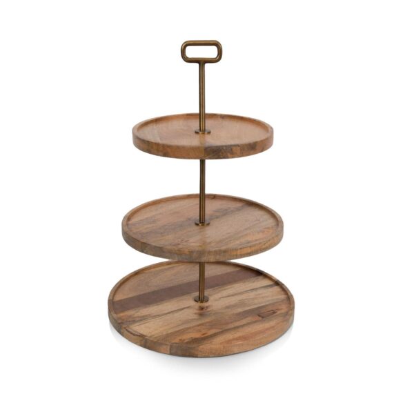 Toscana Tapas 3-Tier Mango Wood Serving Tray