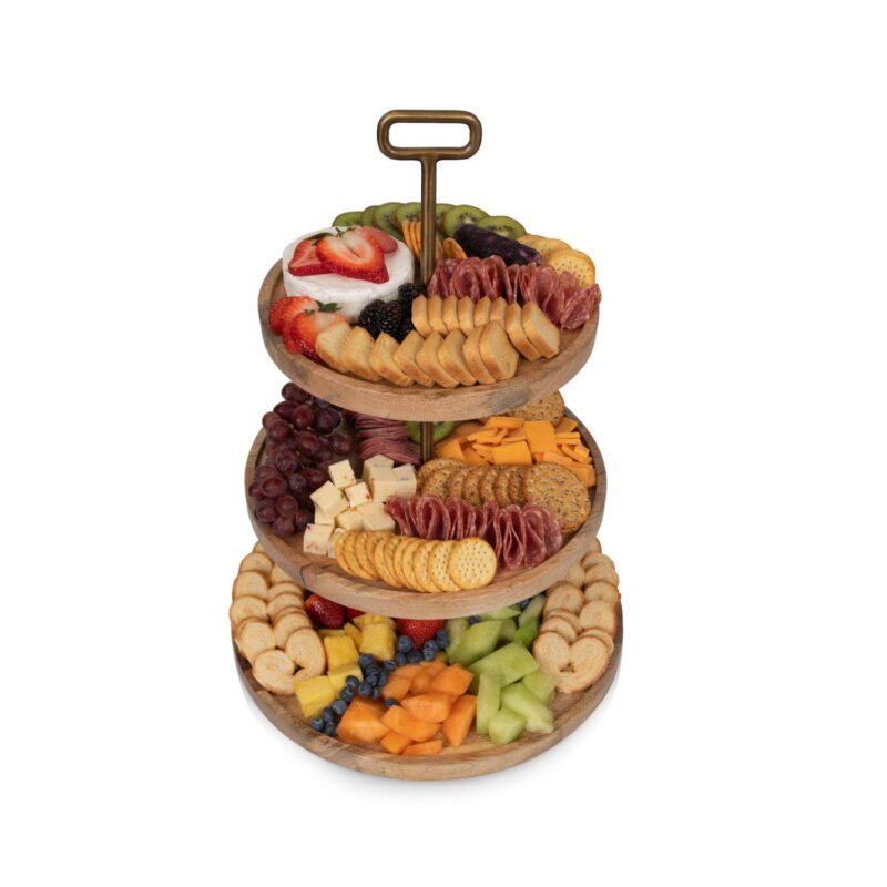 Toscana Tapas 3-Tier Mango Wood Serving Tray - Image 4