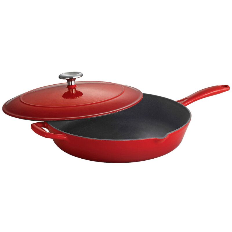 Tramontina Enameled Cast-Iron 12-in. Covered Skillet - Image 11