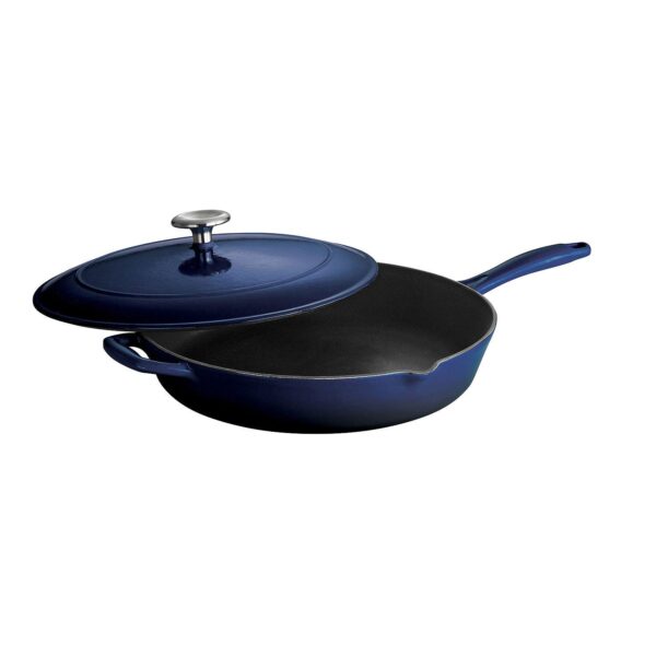 Tramontina Enameled Cast-Iron 10-in. Covered Skillet