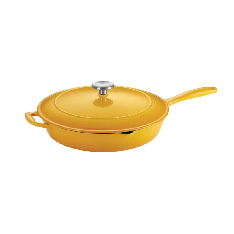 Tramontina Enameled Cast-Iron 12-in. Covered Skillet - Image 2