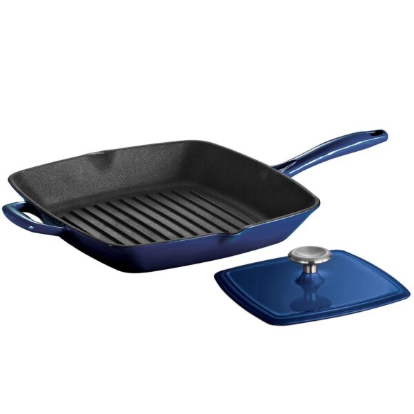 Tramontina Enameled Cast-Iron Grill Pan With Press