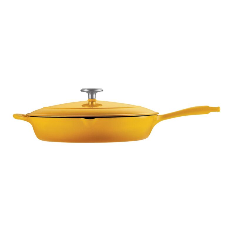 Tramontina Enameled Cast-Iron 12-in. Covered Skillet - Image 3