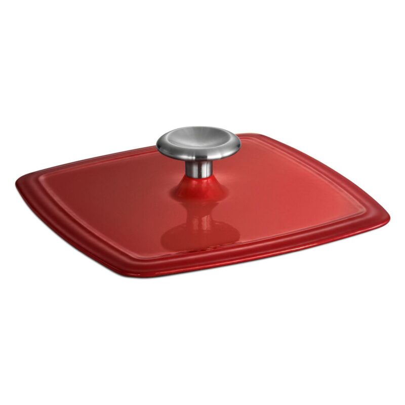 Tramontina Enameled Cast-Iron Grill Pan With Press - Image 3