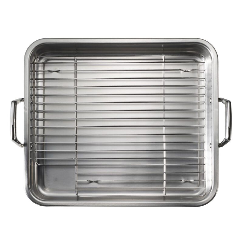 Tramontina Gourmet Prima 18/10 Stainless Steel 16.5-in. Roaster with Basting Grill - Image 3