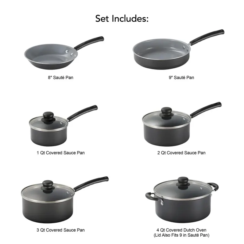 Tramontina Primaware Ceramic Cookware Set, 10 Piece - Image 2