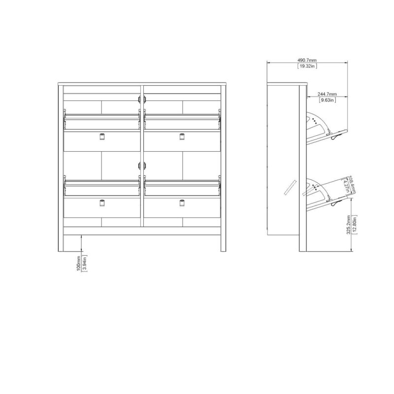 Tvilum Madrid 4-Drawer Shoe Cabinet Floor Decor - Image 12
