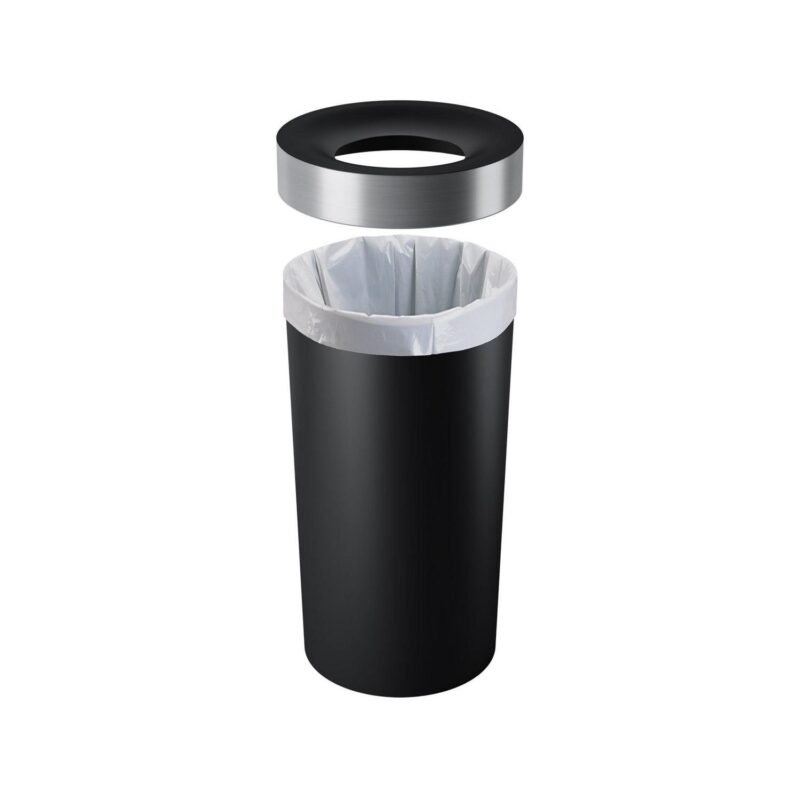 Umbra 16.5 gal Vento Plastic Lid Kitchen Trash Can, Black - Image 10