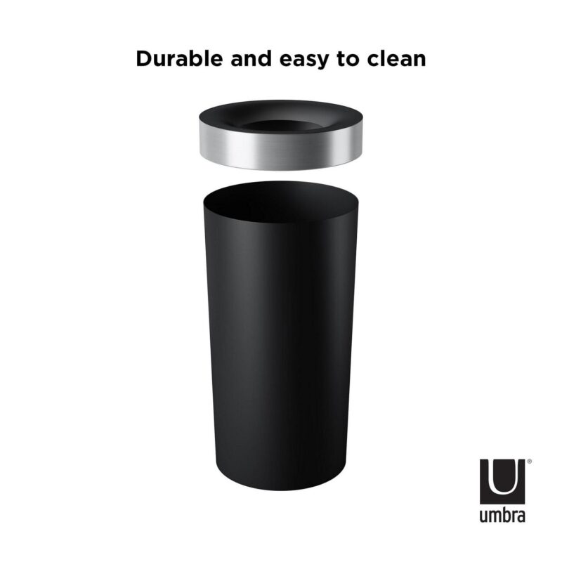 Umbra 16.5 gal Vento Plastic Lid Kitchen Trash Can, Black - Image 3