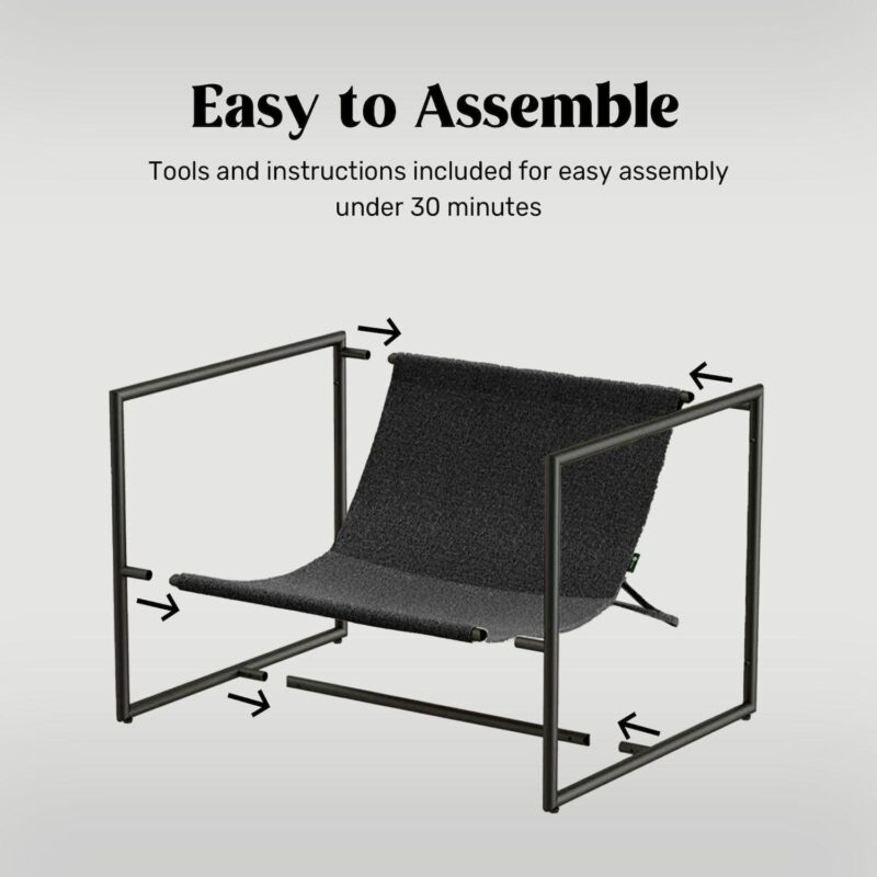 Unikome Metal Frame Sling Back Accent Chair Metal Lounge Chair with Loose Cushions - Image 4