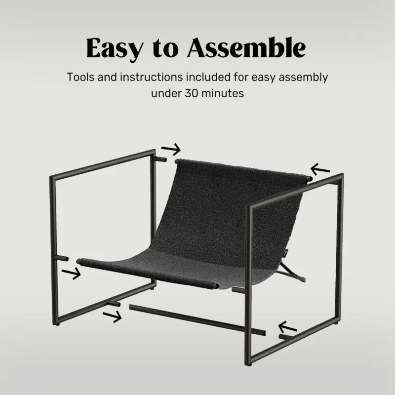 Unikome Metal Frame Sling Back Accent Chair Metal Lounge Chair with Loose Cushions - Image 4