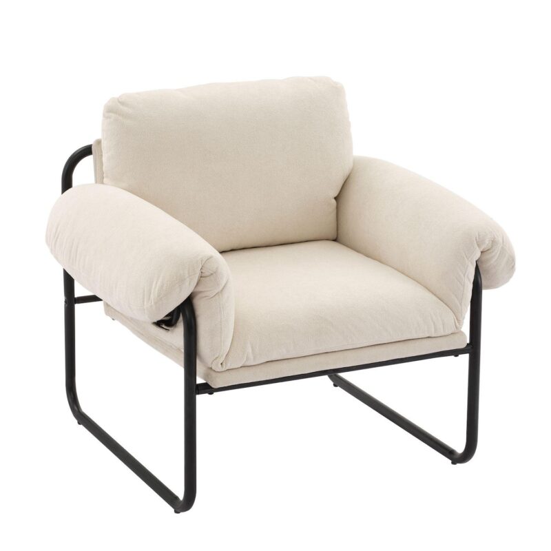 Upholstered Accent Chair with Solid Metal Framework - Image 6