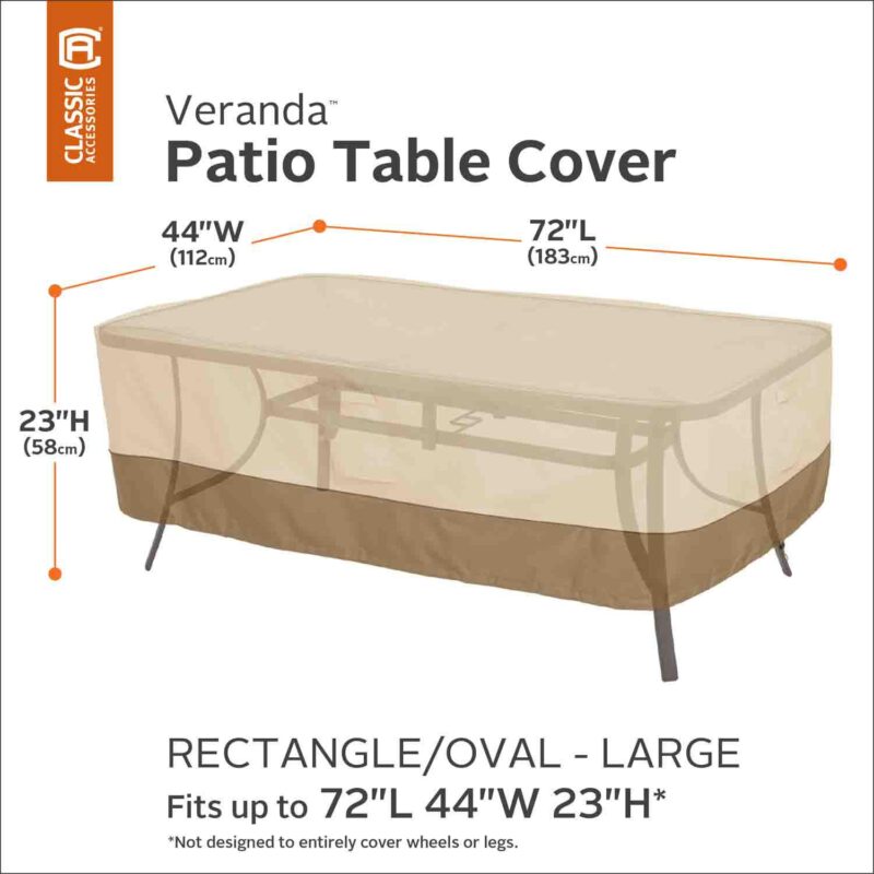 Veranda Large Rectangular or Oval Patio Table Cover - Image 9
