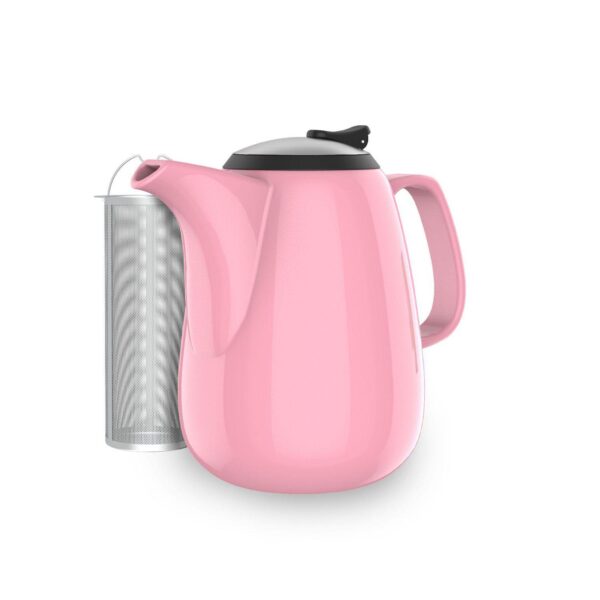 Verre Collection Premium Pink Teapot - Large Teapot With Strainer - 47 Oz / 1400 Ml